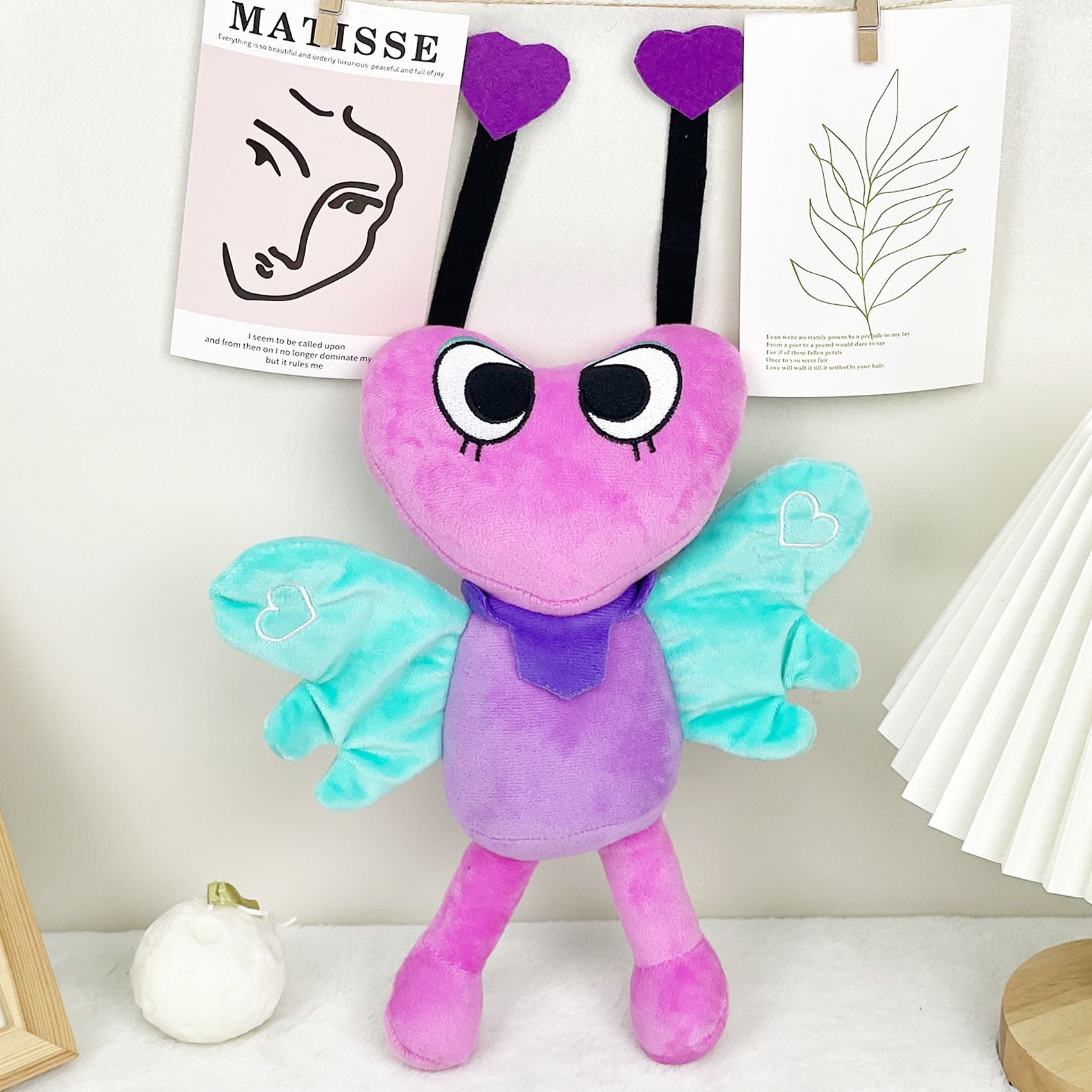 Dandy’s World 26cm Plush Toy - Heart-Shaped Weirdcore Character with Hanging Loop, Cute Gift for Collectors