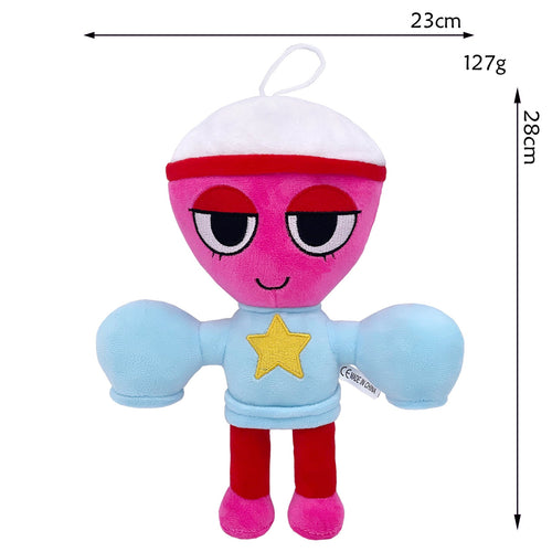 Dandy’s World 28cm Plush Toy - Pink Character with Star Decor & Hanging Loop, Cute Weirdcore Gift for Collectors