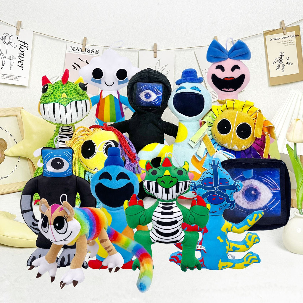 Poppy Playtime 4 Nightmare Critters Plush: Rainbow Hair Big Eye Sharp Teeth Yellow Game Character Stuffed Toy